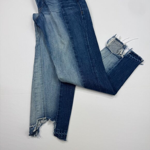 Frame Denim Jeans Nouveau Le Mix Straight Leg Distressed Size 28 Two Tone - Picture 12 of 12